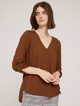 Bluse mit V-Ausschnitt - Frauen - amber-brown Bluse mit V-Ausschnitt - Frauen - amber-brown - 5 - TOM TAILOR Denim