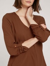 Bluse mit V-Ausschnitt - Frauen - amber-brown Bluse mit V-Ausschnitt - Frauen - amber-brown - 9 - TOM TAILOR Denim
