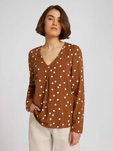Bluse mit V-Ausschnitt - Frauen - brown dot print Bluse mit V-Ausschnitt - Frauen - brown dot print - 1 - TOM TAILOR Denim