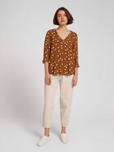 Bluse mit V-Ausschnitt - Frauen - brown dot print Bluse mit V-Ausschnitt - Frauen - brown dot print - 3 - TOM TAILOR Denim