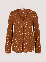 Bluse mit V-Ausschnitt - Frauen - brown dot print Bluse mit V-Ausschnitt - Frauen - brown dot print - 7 - TOM TAILOR Denim