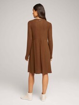 Mini Kleid mit Raffungen - Frauen - amber brown melange Mini Kleid mit Raffungen - Frauen - amber brown melange - 2 - TOM TAILOR Denim