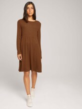 Mini Kleid mit Raffungen - Frauen - amber brown melange Mini Kleid mit Raffungen - Frauen - amber brown melange - 3 - TOM TAILOR Denim