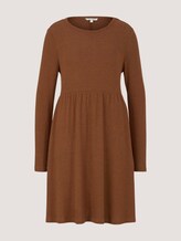 Mini Kleid mit Raffungen - Frauen - amber brown melange Mini Kleid mit Raffungen - Frauen - amber brown melange - 7 - TOM TAILOR Denim