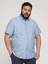 Strukturiertes Kurzarmhemd - Männer - helsinki night blue chambray Strukturiertes Kurzarmhemd - Männer - helsinki night blue chambray - 1 - Men Plus
