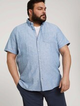 Strukturiertes Kurzarmhemd - Männer - helsinki night blue chambray Strukturiertes Kurzarmhemd - Männer - helsinki night blue chambray - 5 - Men Plus
