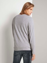 Langarmshirt in Melange-Optik - Männer - Light Stone Grey Melange Langarmshirt in Melange-Optik - Männer - Light Stone Grey Melange - 2 - TOM TAILOR Denim