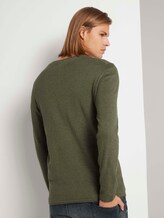 Langarmshirt in Melange-Optik - Männer - soft green melange Langarmshirt in Melange-Optik - Männer - soft green melange - 2 - TOM TAILOR Denim
