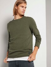 Langarmshirt in Melange-Optik - Männer - soft green melange Langarmshirt in Melange-Optik - Männer - soft green melange - 5 - TOM TAILOR Denim
