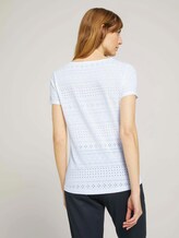 T-Shirt mit Strukturmuster - Frauen - Whisper White T-Shirt mit Strukturmuster - Frauen - Whisper White - 2 - TOM TAILOR
