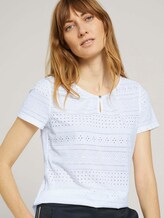 T-Shirt mit Strukturmuster - Frauen - Whisper White T-Shirt mit Strukturmuster - Frauen - Whisper White - 5 - TOM TAILOR
