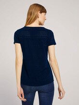 T-Shirt mit Strukturmuster - Frauen - Sky Captain Blue T-Shirt mit Strukturmuster - Frauen - Sky Captain Blue - 2 - TOM TAILOR