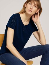 T-Shirt mit Strukturmuster - Frauen - Sky Captain Blue T-Shirt mit Strukturmuster - Frauen - Sky Captain Blue - 5 - TOM TAILOR