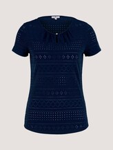 T-Shirt mit Strukturmuster - Frauen - Sky Captain Blue T-Shirt mit Strukturmuster - Frauen - Sky Captain Blue - 7 - TOM TAILOR