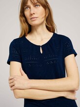 T-Shirt mit Strukturmuster - Frauen - Sky Captain Blue T-Shirt mit Strukturmuster - Frauen - Sky Captain Blue - 9 - TOM TAILOR