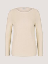 Ripp Pullover mit Bio-Baumwolle - Frauen - smooth light sand Ripp Pullover mit Bio-Baumwolle - Frauen - smooth light sand - 7 - TOM TAILOR