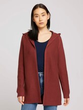 Hooded cardigan - Women - dark maroon red Hooded cardigan - Women - dark maroon red - 1 - TOM TAILOR
