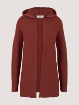 Hooded cardigan - Women - dark maroon red Hooded cardigan - Women - dark maroon red - 7 - TOM TAILOR