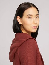 Hooded cardigan - Women - dark maroon red Hooded cardigan - Women - dark maroon red - 9 - TOM TAILOR