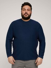 Sweatshirt in Melange Optik - Männer - Dark Blue Sweatshirt in Melange Optik - Männer - Dark Blue - 1 - Men Plus