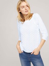 Carmen Bluse mit Lochstickerei - Frauen - White Carmen Bluse mit Lochstickerei - Frauen - White - 5 - TOM TAILOR