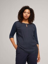 Dotted blouse with LENZING ™ ECOVERO ™ - Women - navy brown dot Dotted blouse with LENZING ™ ECOVERO ™ - Women - navy brown dot - 5 - My True Me