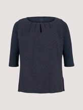 Dotted blouse with LENZING ™ ECOVERO ™ - Women - navy brown dot Dotted blouse with LENZING ™ ECOVERO ™ - Women - navy brown dot - 7 - My True Me