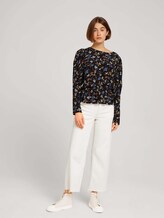 Bluse mit Ballonärmeln - Frauen - black blue flower print Bluse mit Ballonärmeln - Frauen - black blue flower print - 3 - TOM TAILOR Denim
