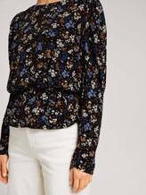 Bluse mit Ballonärmeln - Frauen - black blue flower print Bluse mit Ballonärmeln - Frauen - black blue flower print - 9 - TOM TAILOR Denim