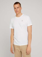 Basic T-Shirt mit Bio-Baumwolle - Männer - Off White Basic T-Shirt mit Bio-Baumwolle - Männer - Off White - 1 - TOM TAILOR
