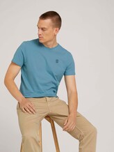 Basic T-Shirt - Männer - smokey aqua Basic T-Shirt - Männer - smokey aqua - 5 - TOM TAILOR