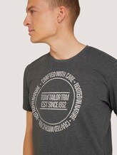 Print T-Shirt - Männer - Dark Grey Melange Print T-Shirt - Männer - Dark Grey Melange - 9 - TOM TAILOR