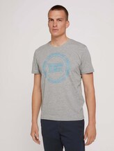Print t-shirt - Men - Middle Grey Melange Print t-shirt - Men - Middle Grey Melange - 1 - TOM TAILOR