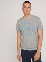 Print t-shirt - Men - Middle Grey Melange Print t-shirt - Men - Middle Grey Melange - 5 - TOM TAILOR