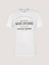 Print t-shirt with organic cotton - Men - Off White Print t-shirt with organic cotton - Men - Off White - 7 - TOM TAILOR