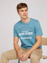 Print T-Shirt mit Bio-Baumwolle - Männer - smokey aqua Print T-Shirt mit Bio-Baumwolle - Männer - smokey aqua - 5 - TOM TAILOR