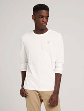 Basic Langarmshirt aus Bio-Baumwolle - Männer - Off White Basic Langarmshirt aus Bio-Baumwolle - Männer - Off White - 1 - TOM TAILOR
