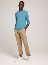 Basic long-sleeved shirt made of organic cotton - Men - smokey aqua Basic long-sleeved shirt made of organic cotton - Men - smokey aqua - 3 - TOM TAILOR