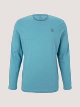 Basic long-sleeved shirt made of organic cotton - Men - smokey aqua Basic long-sleeved shirt made of organic cotton - Men - smokey aqua - 7 - TOM TAILOR