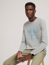 Biologisch katoenen shirt met lange mouwen en print - Mannen - Middle Grey Melange Biologisch katoenen shirt met lange mouwen en print - Mannen - Middle Grey Melange - 5 - TOM TAILOR