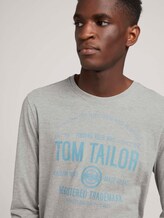 Biologisch katoenen shirt met lange mouwen en print - Mannen - Middle Grey Melange Biologisch katoenen shirt met lange mouwen en print - Mannen - Middle Grey Melange - 9 - TOM TAILOR