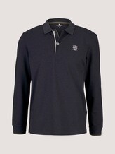 Polo Langarmshirt - Männer - sky captain blue white melange Polo Langarmshirt - Männer - sky captain blue white melange - 7 - TOM TAILOR