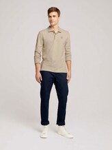 Polo Langarmshirt - Männer - cosy soft beige melange Polo Langarmshirt - Männer - cosy soft beige melange - 3 - TOM TAILOR