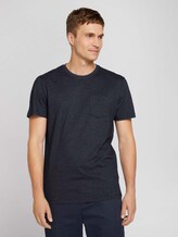 T-Shirt mit Bio-Baumwolle - Männer - sky captain blue white melange T-Shirt mit Bio-Baumwolle - Männer - sky captain blue white melange - 1 - TOM TAILOR