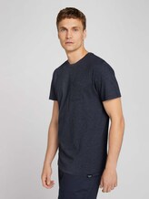 T-Shirt mit Bio-Baumwolle - Männer - sky captain blue white melange T-Shirt mit Bio-Baumwolle - Männer - sky captain blue white melange - 5 - TOM TAILOR