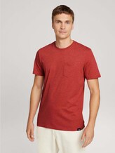 T-shirt van biologisch katoen - Mannen - chili red white melange T-shirt van biologisch katoen - Mannen - chili red white melange - 1 - TOM TAILOR