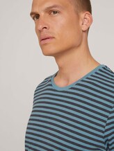 Gestreiftes T-Shirt mit Bio-Baumwolle - Männer - aqua blue melange stripe Gestreiftes T-Shirt mit Bio-Baumwolle - Männer - aqua blue melange stripe - 9 - TOM TAILOR