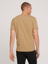 Gestreiftes T-Shirt mit Bio-Baumwolle - Männer - flame brown melange stripe Gestreiftes T-Shirt mit Bio-Baumwolle - Männer - flame brown melange stripe - 2 - TOM TAILOR