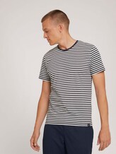 Gestreept t-shirt van biologisch katoen - Mannen - navy melange stripe Gestreept t-shirt van biologisch katoen - Mannen - navy melange stripe - 5 - TOM TAILOR