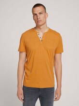 henley T-shirt met borstzak - Mannen - yellow white base melange henley T-shirt met borstzak - Mannen - yellow white base melange - 1 - TOM TAILOR